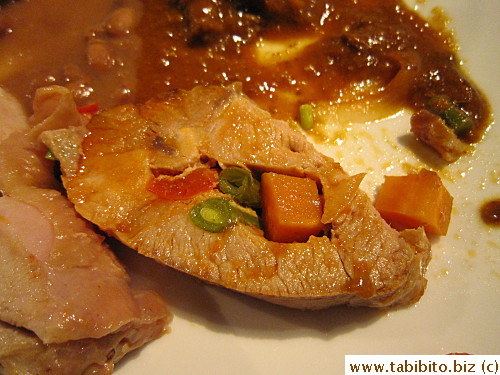 Stuffed pork tender loin was very tender