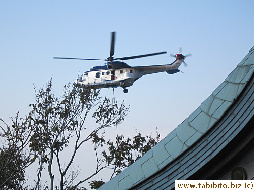 The helicopter again, just over our heads