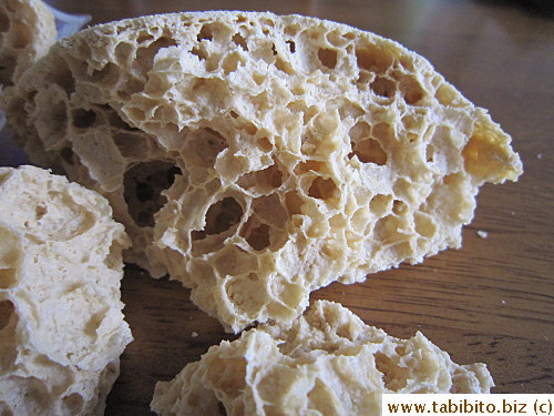 The big round cookie turns out to be like honeycomb candy