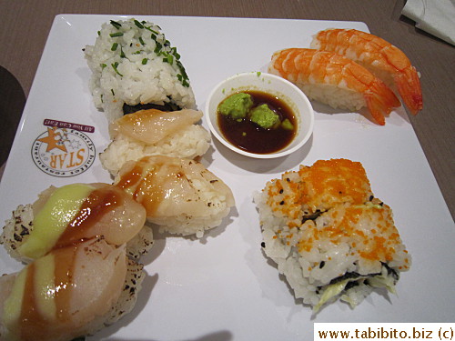 Sushi on David's plate (brother-in-law)