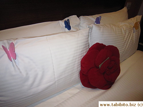 Velvet butterflies on the pillows