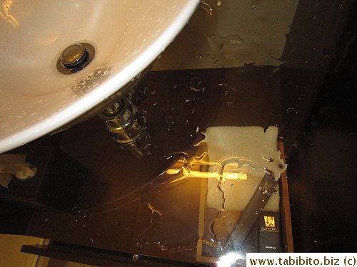 Water spills left and right after washing face