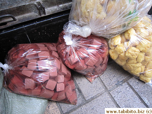 Just some random bags of cubed pig blood and fried tofu on the street, that's all