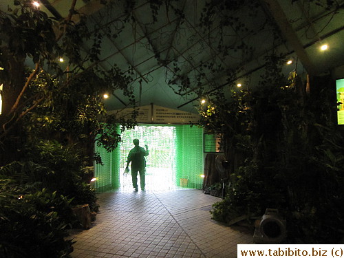 You have to walk through double chain curtains to get to the aviary