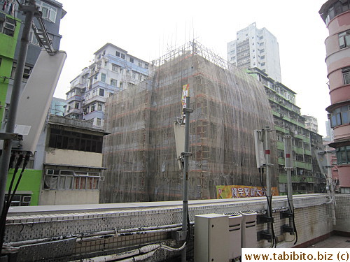 Cell towers on the terrace of the wet market
