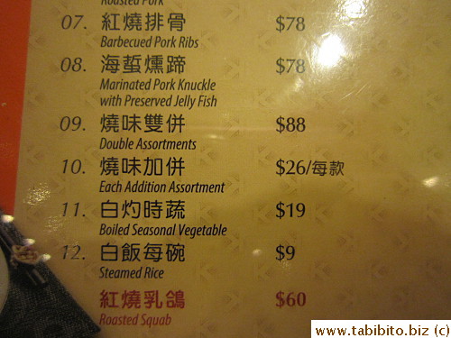 Part menu