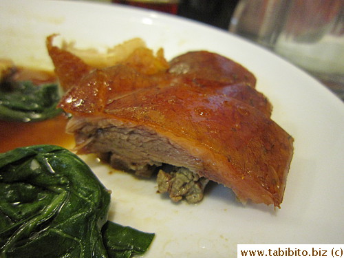 Goose included both white and dark meat; roast pork was tender and the crackling was crispy