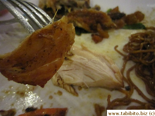 The chicken was so dry the meat formed its own skin!