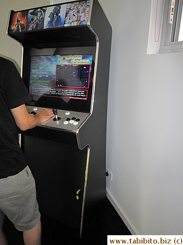 He also has an old-fashioned arcade game machine with lots of classic games in it