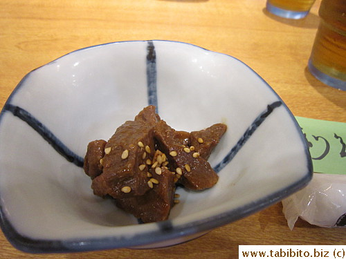 We all ordered a set meal plus extra side dishes. Each meal came with appetizer of chilled beef tongue