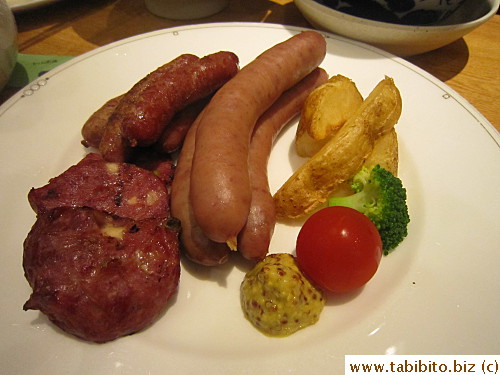Sausages made of beef tongue