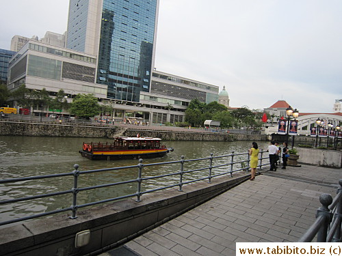 The restaurant faces a river