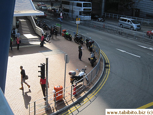 Bikers are not common in Hong Kong