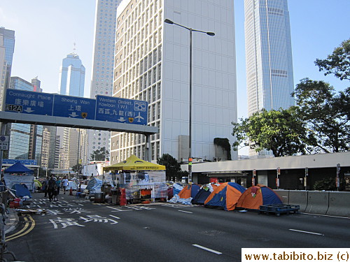 Protestors occupy a major freeway in Admiralty