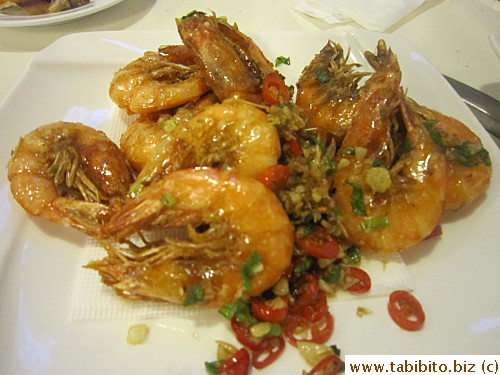 Spicy and salt prawns, delicious