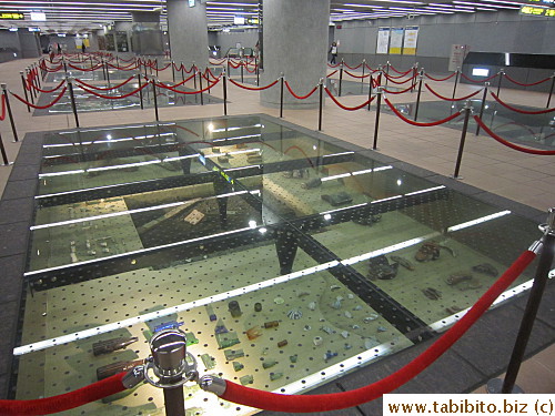 Somewhere in Taipei Station there's this display of artifact found when they dug up the ground during construction of the MTR