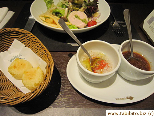 Table condiments go well with the meat