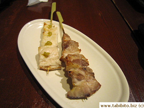 Yakitori was tough and bland